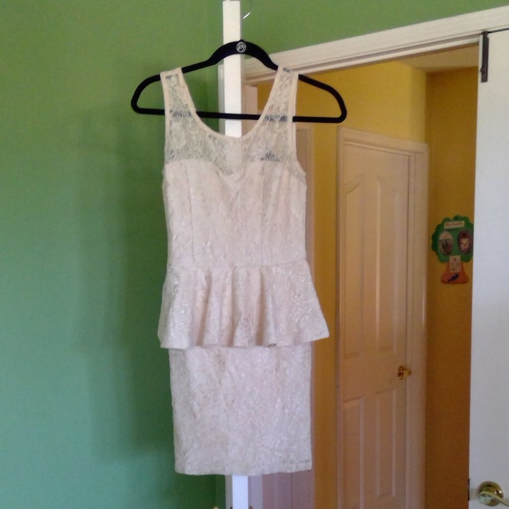 Cream Peplum Dress